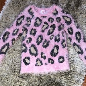 Fluffy pink Leopard Sweater